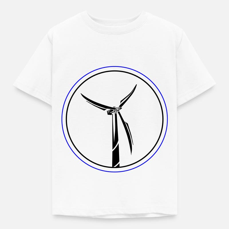 Symbole de l’énergie éolienne Éolienne - T-shirt Enfant - blanc