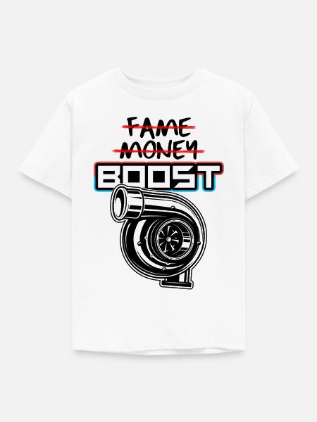 Boost Turbo Autos Tuning - Kinder T-Shirt - Weiß