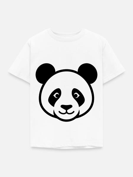 Panda Kopf - Kinder T-Shirt - Weiß