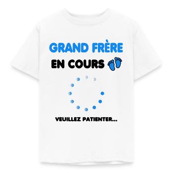 grand frère en cours cadeau naissance - T-shirt Enfant - blanc - Devant - AI Model Kid Male (0cm)