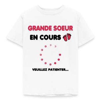 grande soeur en cours cadeau naissance - T-shirt Enfant - blanc - Devant - AI Model Kid Male (0cm)