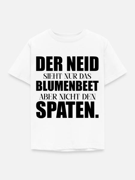 Neid Blumenbeet Spaten - Kinder T-Shirt - Weiß