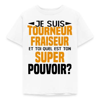 Tourneur fraiseur Cadeau drôles - T-shirt Enfant - blanc - Devant - AI Model Kid Male (0cm)