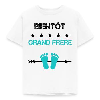 annonce grossesse pour Bientôt grand frère - T-shirt Enfant - blanc - Devant - AI Model Kid Male (0cm)