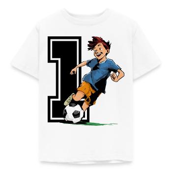 1 Year Old Footballer & Soccer Children's Birthday Party - Kids' T-Shirt - white - Front - AI Model Kid Male (0cm)