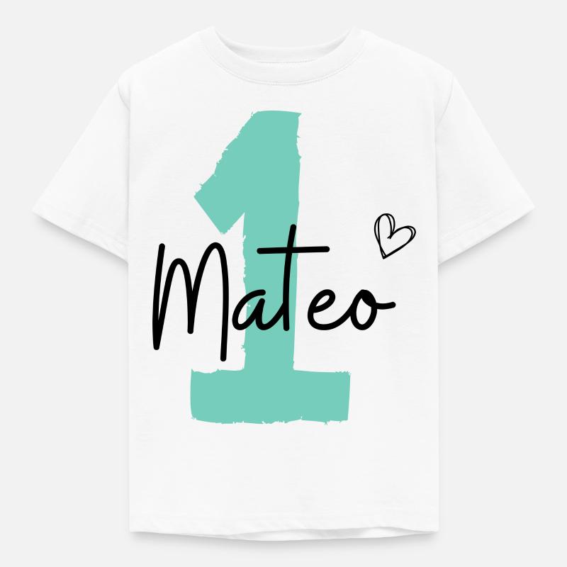 Mateo eins - Kinder T-Shirt - Weiß