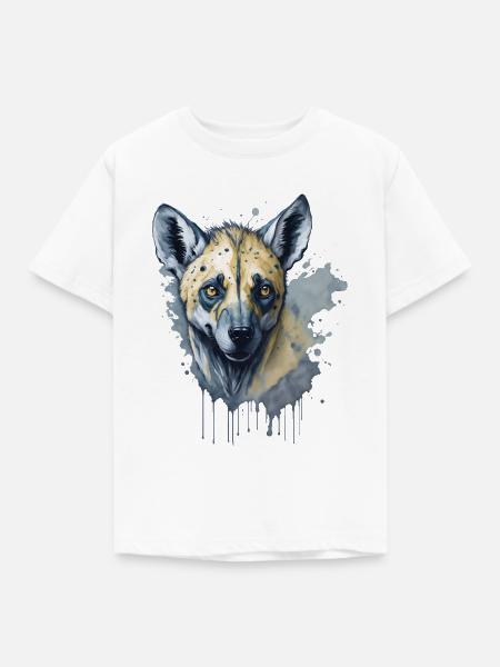 Aquarell Hyäne - Kinder T-Shirt - Weiß