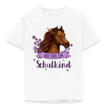 Schulkind 2024 Pferd 1. Klasse Stern Einschulung - Kinder T-Shirt - Weiß - Vorne - AI Model Kid Male (0cm)