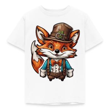 Lederhosen / Animal / Traditional costume / Tradition / Fox - Kids' T-Shirt - white - Front - AI Model Kid Male (0cm)