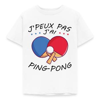 J'peux pas J'ai Ping pong Humour cadeau - T-shirt Enfant - blanc - Devant - AI Model Kid Male (0cm)