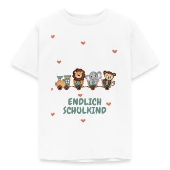 Endlich Schulkind Einschulung Mädchen Junge - Kinder T-Shirt - Weiß - Vorne - AI Model Kid Male (0cm)