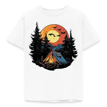 Tente de camping forêt - T-shirt Enfant - blanc - Devant - AI Model Kid Male (0cm)