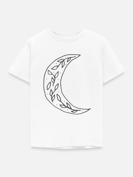 Mond - Moon - HALBMOND - Kinder T-Shirt - Weiß