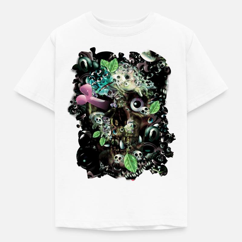 Skully Night - Kinder T-Shirt - Weiß