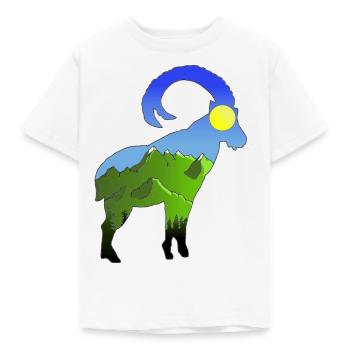 Ombre bouquetin montagnes - T-shirt Enfant - blanc - Devant - AI Model Kid Male (0cm)