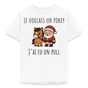 Je voulais un Poney, j'ai eu un pull - T-shirt Enfant - blanc - Devant - AI Model Kid Male (0cm)
