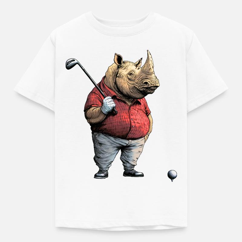 Nashörner Golf - Kinder T-Shirt - Weiß