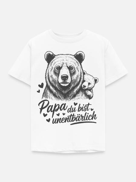 Papa Du bist unentBÄRlich - Kinder T-Shirt - Weiß