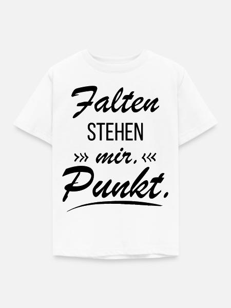 Falten stehen mir - Frecher Spruch - Kinder T-Shirt - Weiß