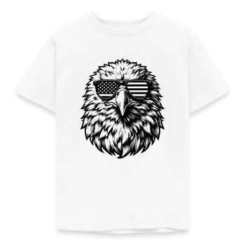 USA Adler mit Sonnenbrille - Kinder T-Shirt - Weiß - Vorne - AI Model Kid Male (0cm)