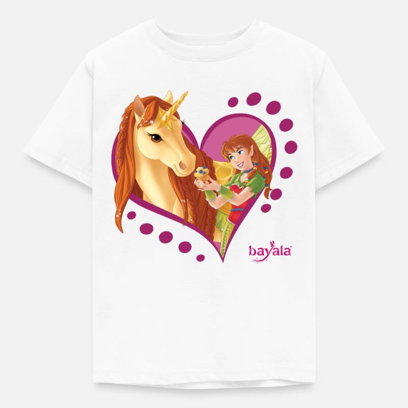 Schleich bayala Marween mit Glitzer-Einhorn - Kinder T-Shirt - Weiß