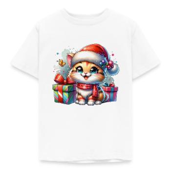 Noël chat - T-shirt Enfant - blanc - Devant - AI Model Kid Male (0cm)