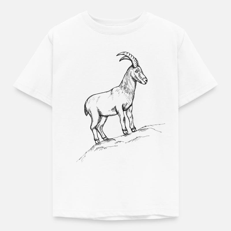 Steinbock - Kinder T-Shirt - Weiß
