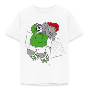Benjamin Blümchen als Fußballtorwart - Kinder T-Shirt - Weiß - Vorne - AI Model Kid Male (0cm)