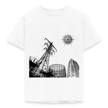 urban collage - Kids' T-Shirt - white - Front - AI Model Kid Male (0cm)