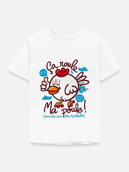 Freewheeling mein Huhn? - Kinder T-Shirt - Weiß