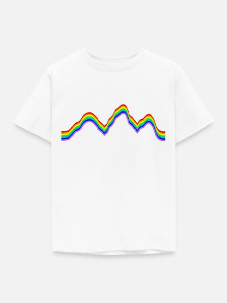 Gebirge - Regenbogenfarben - Kinder T-Shirt - Weiß