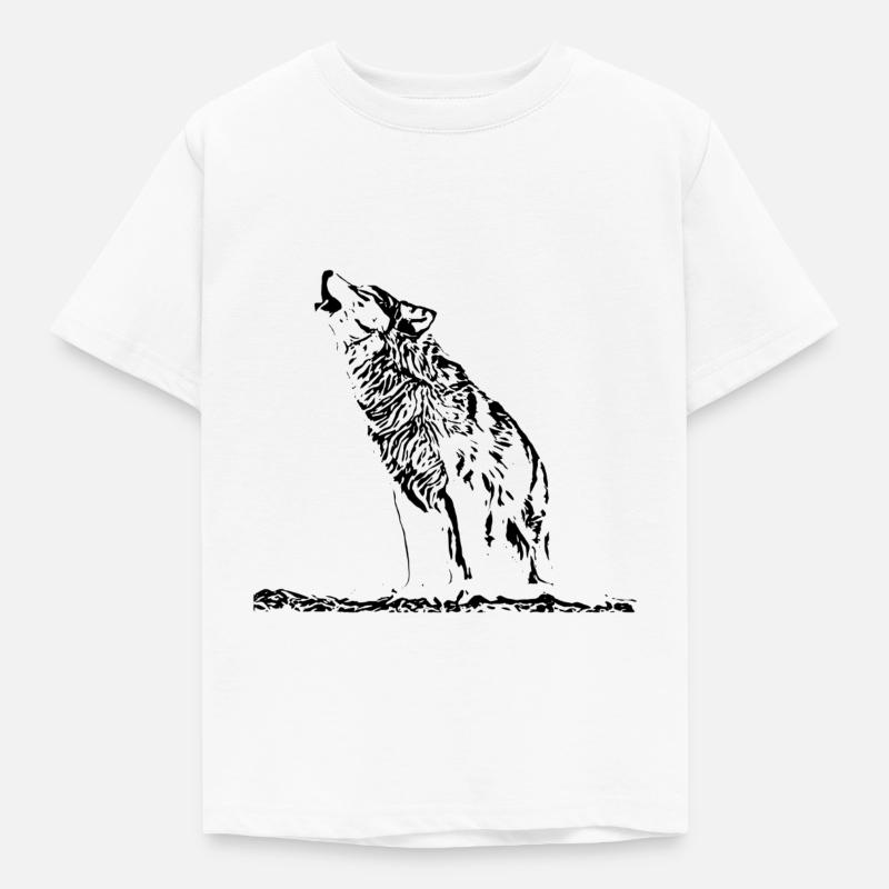 loup - T-shirt Enfant - blanc