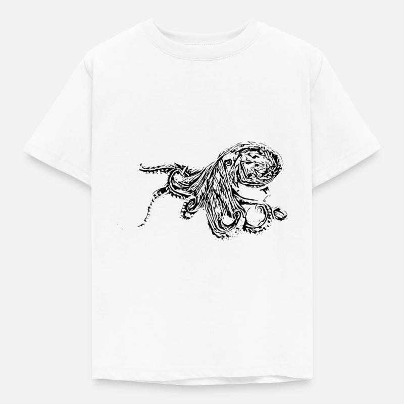 Oktopus - Kinder T-Shirt - Weiß
