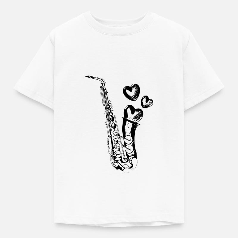 saxophone - T-shirt Enfant - blanc