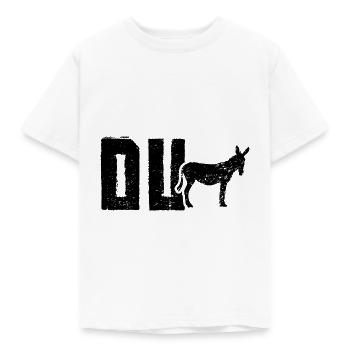 Du Esel Lustig Provokativer Spruch - Kinder T-Shirt - Weiß - Vorne - AI Model Kid Male (0cm)