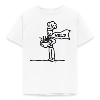 Helfer Held Mittagsdienst schw - Kinder T-Shirt - Weiß - Vorne - AI Model Kid Male (0cm)