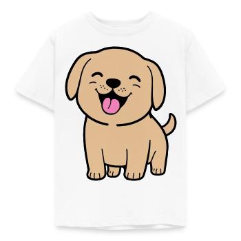 Cheerful dog - Kids' T-Shirt - white - Front - AI Model Kid Male (0cm)
