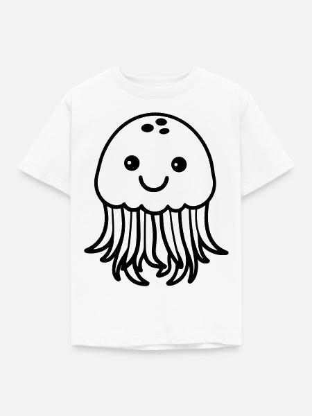 Qualle - Kinder T-Shirt - Weiß