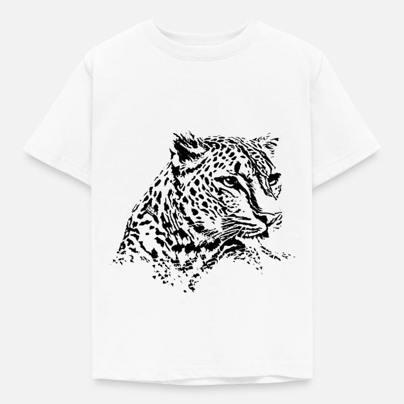 Leopard - Kinder T-Shirt - Weiß