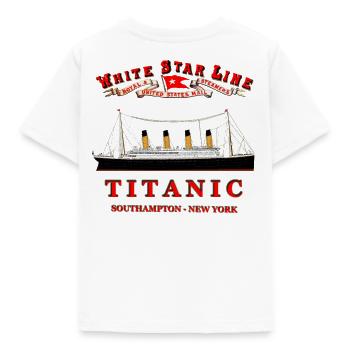 TITANISCHE SCHÖPFUNG Louis RUNEMBERG © Adagp - Kinder T-Shirt - Weiß - Hinten - AI Model Kid Male (0cm)