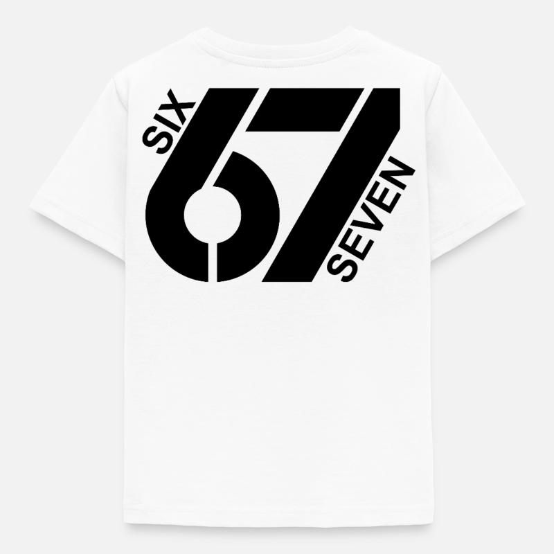 Six Seven 67 ungdomsord meme design - T-skjorte for barn - hvit