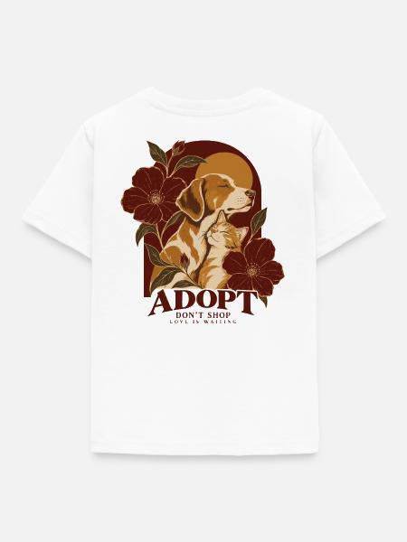 Adopt Don’t Shop Dog & Cat - Kinder T-Shirt - Weiß