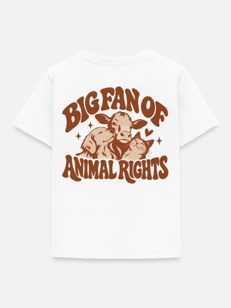 Big Fan Of Animal Rights - Kinder T-Shirt - Weiß