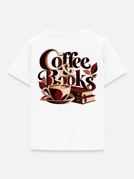 Coffee & Books - Kinder T-Shirt - Weiß