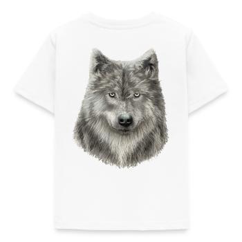 Grey Wolf Sketch - Kids' T-Shirt - white - Back - AI Model Kid Male (0cm)