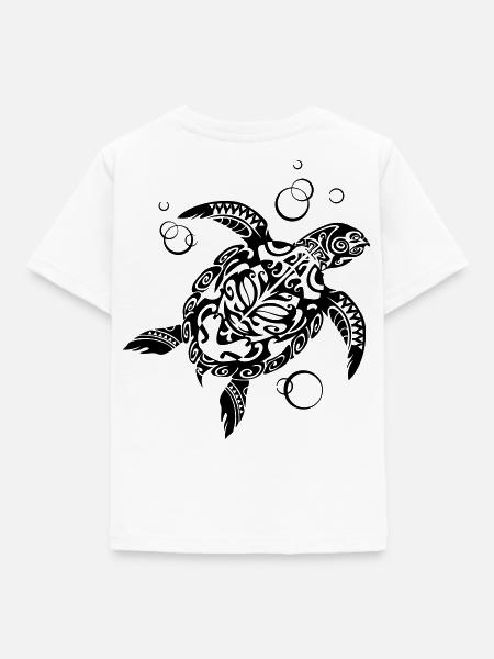 Watchful Turtle - Kinder T-Shirt - Weiß