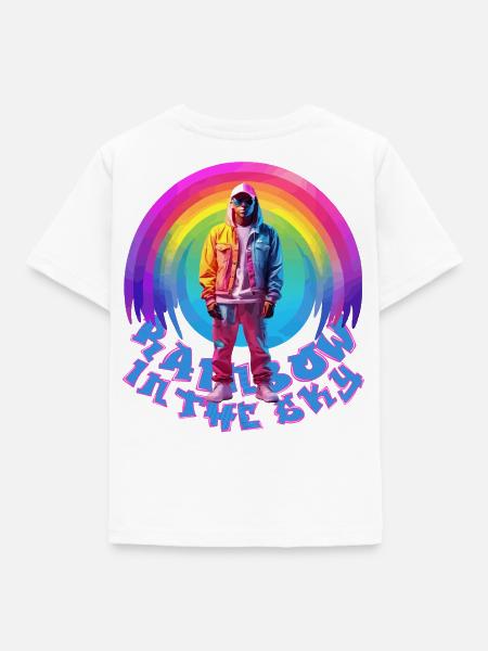 Regenbogen - Kinder T-Shirt - Weiß