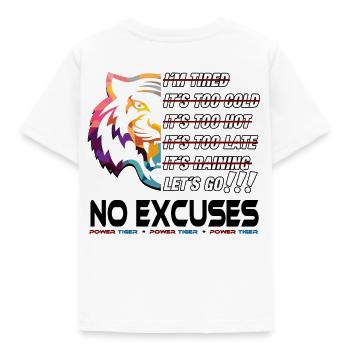 Power Tiger Bootcamp Tiger Gesicht halb plus NO EX - Kinder T-Shirt - Weiß - Hinten - AI Model Kid Male (0cm)