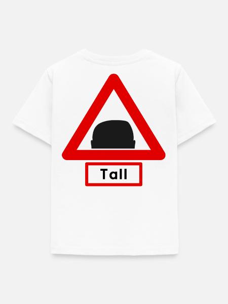 Achtung: Groß! Kopf-Symbol 🚧 - Kinder T-Shirt - Weiß