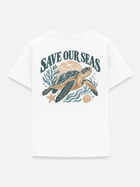 Save Our Seas Sea Turtle - Kinder T-Shirt - Weiß